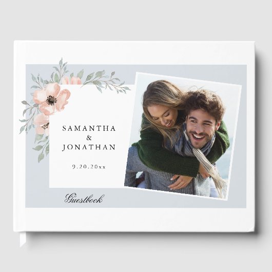 桃フローラダスティブルー2枚結婚の写真 ゲストブック (正面)