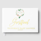 桃フローラハートベビーシャワー ゲストブック (正面)