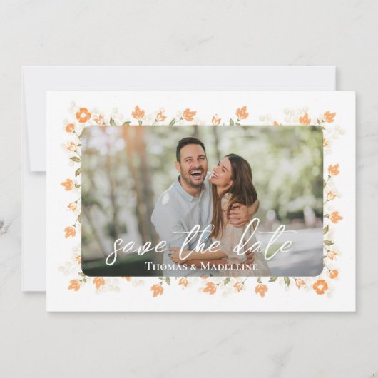 桃フローラフォトコラージュ結婚ズ セーブザデート (正面)