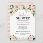 桃フローラブライダルシャワー招待 招待状 (正面/裏面)