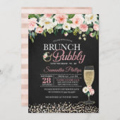 桃フローラブライダルシャワー招待 – Dark 招待状 (正面/裏面)