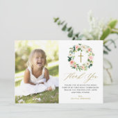 桃フローラリース写真第1聖餐式 サンキューカード (スタンド正面)