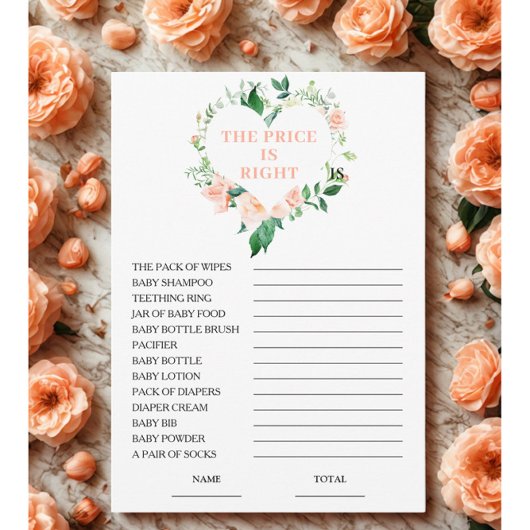 桃フローラ価格は右ベビーシャワーゲームカード 招待状