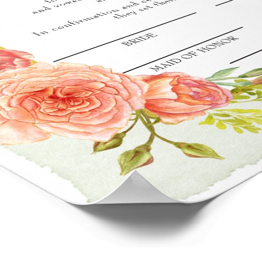 桃フローラ婚姻証明書 ポスター (角)