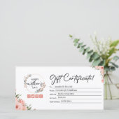 桃フローラ母の日のギフト券 (スタンド正面)