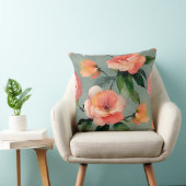 桃フローラ水彩 クッション (椅子)