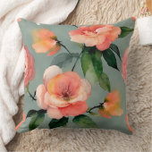 桃フローラ水彩 クッション (ブランケット)