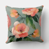 桃フローラ水彩 クッション (裏面)