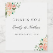 桃フローラ水結婚色のワインラベル ワインラベル (シングルラベル)