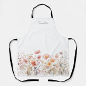 桃フローラ水色名 エプロン (正面)