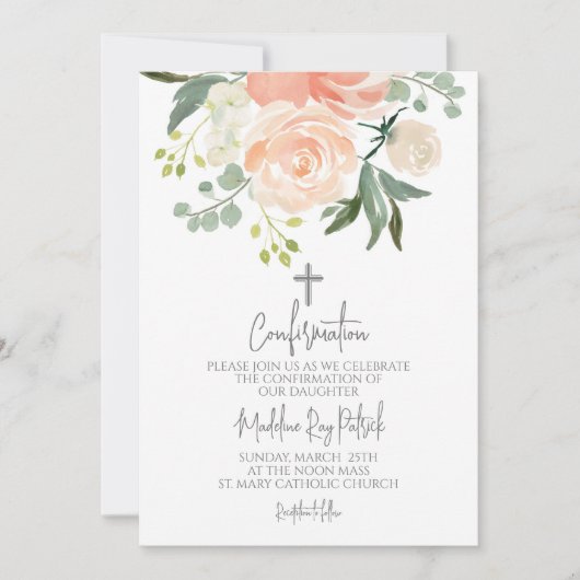 桃フローラ確認 招待状 (正面)