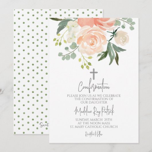 桃フローラ確認 招待状 (正面/裏面)