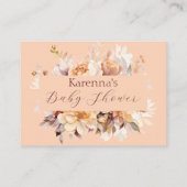 桃フローラ秋ベビーシャワーおむつラッフル エンクロージャーカード (裏面)