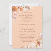 桃フローラ秋リトルワイルドフラワーベビーシャワー 招待状 (正面)