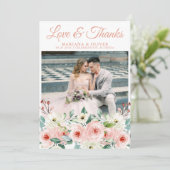 桃フローラ結婚の写真サンキューカード 招待状 (スタンド正面)