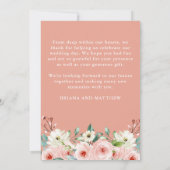 桃フローラ結婚の写真サンキューカード 招待状 (裏面)