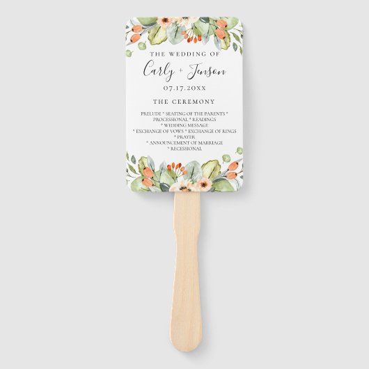 桃フローラ結婚式 プログラムハンドファン ハンドファン (正面)