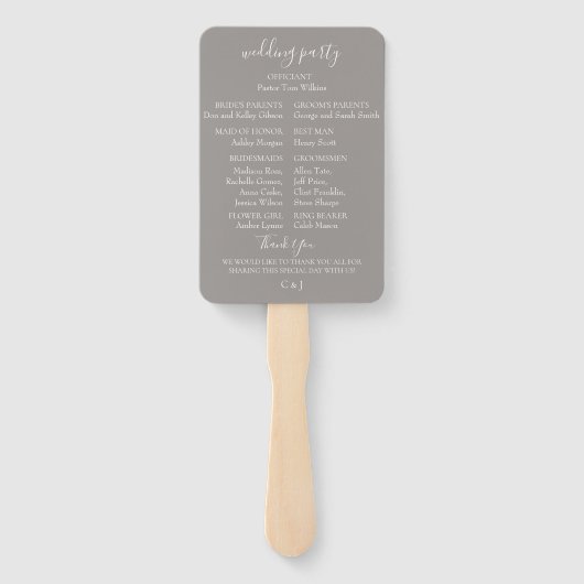 桃フローラ結婚式 プログラムハンドファン ハンドファン (裏面)