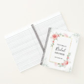 桃フローラ緑ブライダルシャワーギフトリスト ノートブック (内部)