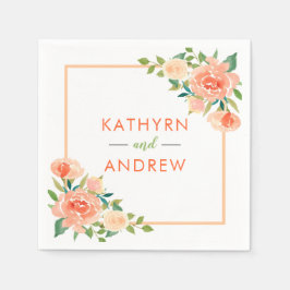 桃フローラ縁ど | 結婚s スタンダードカクテルナプキン