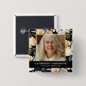 桃フローラ葬儀記念撮影ボタン 缶バッジ (正面&裏面)