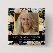 桃フローラ葬儀記念撮影ボタン 缶バッジ (正面)