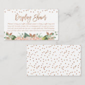 桃フローラ表示ブライダルシャワー エンクロージャーカード (正面/裏面)