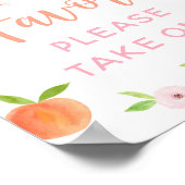 桃フローラ誕生日パーティーフェイスサイン ポスター (角)