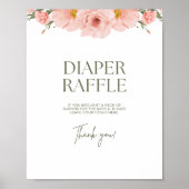 桃フローラ赤ちゃんシャワーおむつラッフルポスター ポスター (正面)