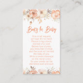 桃フローラ赤ちゃんシャワーブックベビー エンクロージャーカード (正面)