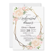 桃フローラ金ゴールド幾何学模様リハーサルディナー