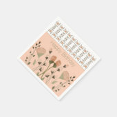 桃フローラ アート スタンダードカクテルナプキン (角)