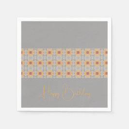 桃フローラ パターン（の模様が）ある スタンダードカクテルナプキン