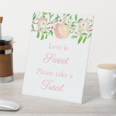 桃ブライダルシャワー愛は甘いトリートテーブル 台座サイン (インサイチュ)