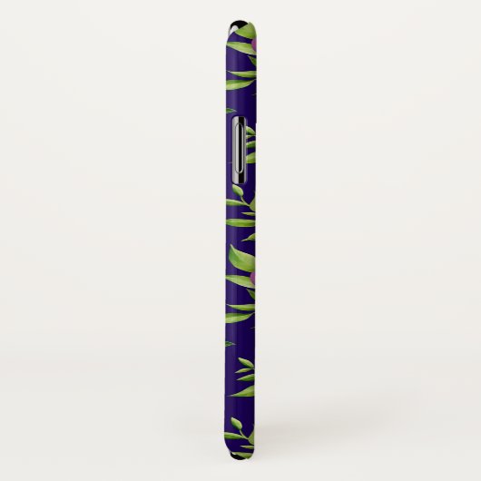 桃プラム紫かわいいフルーツ植物模様 Case-Mate iPhoneケース (裏面/右)