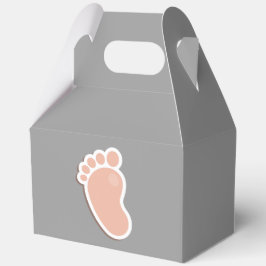 桃ベビーフットプリント赤ちゃんシャワー フェイバーボックス