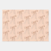 桃ベビーボウシャワー ラッピングペーパーシート (正面3)