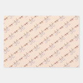 桃ベビーボウシャワー ラッピングペーパーシート (正面)