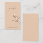 桃ミニマルデリケートファインアートフローラ結婚ズ エンクロージャーカード (正面/裏面)