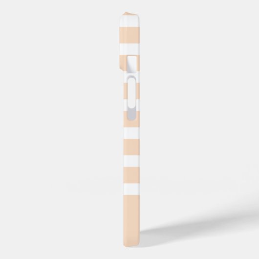 桃モダンと白のモノグラムストライプ付き Case-Mate iPhoneケース (裏面 / 左)