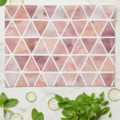 桃モダンと銅の三角形 キッチンタオル (折り畳み)