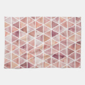 桃モダンと銅の三角形 キッチンタオル (横)