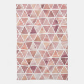 桃モダンと銅の三角形 キッチンタオル (縦)