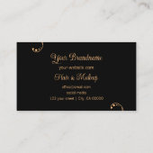 桃モダンと黒の装飾用の角が曲がった華美 名刺 (裏面)