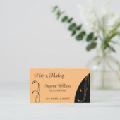 桃モダンと黒の装飾用の角が曲がった華美 名刺 (スタンド正面)