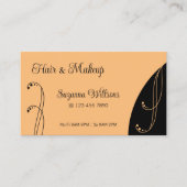 桃モダンと黒の装飾用の角が曲がった華美 名刺 (正面)