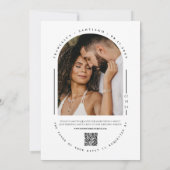 桃モダンアーチQRコー結婚ドの写真 招待状 (裏面)