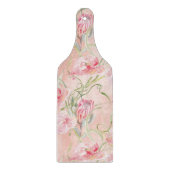 桃モダンエレガント絹の上のピンクの平和百合 カッティングボード (正面)