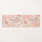 桃モダンエレガント絹の上のピンクの平和百合 ヨガマット (正面(横))