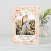 桃モダンサンゴフローラ写真ありがとう サンキューカード (スタンド正面)